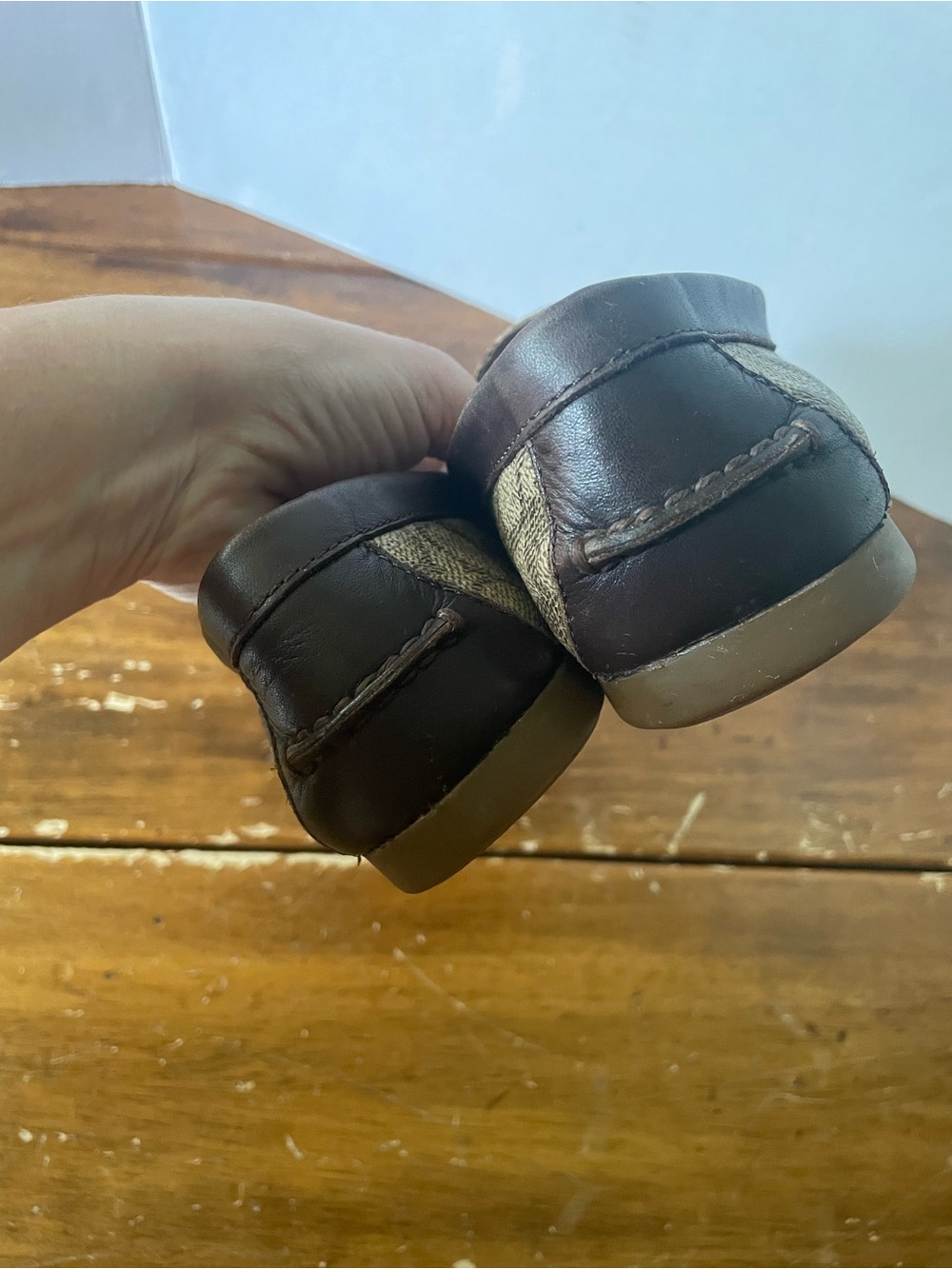 Coach Jacquard Loafers Driving Moccasin shoes flats Leather Signature Logo 7.5 - Picture 11 of 12